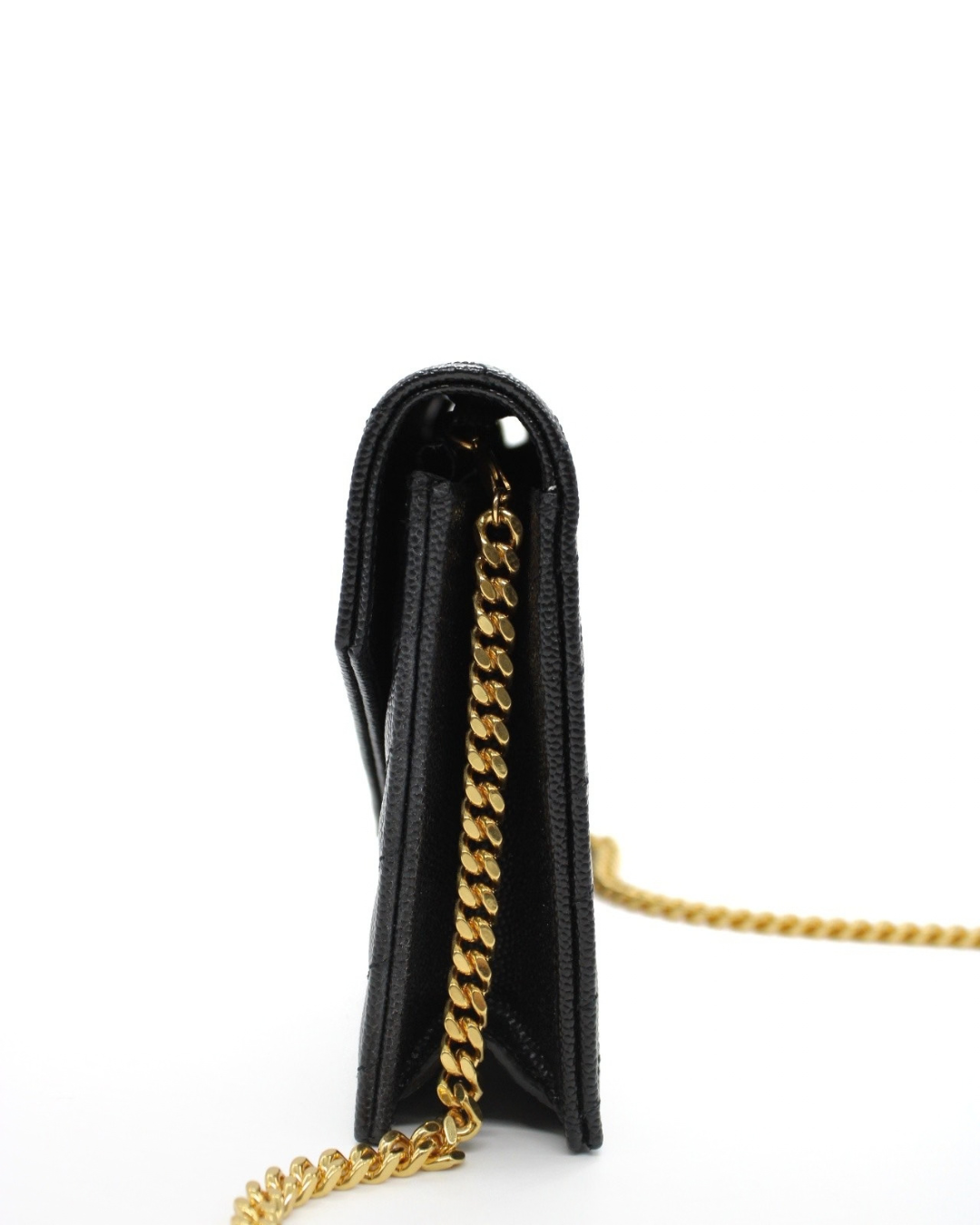 Saint Laurent Borsa Pochette Envelope Cassandre Pelle Grain de Poudre Nera luxury resale autentica - Aurea Luxury Lab