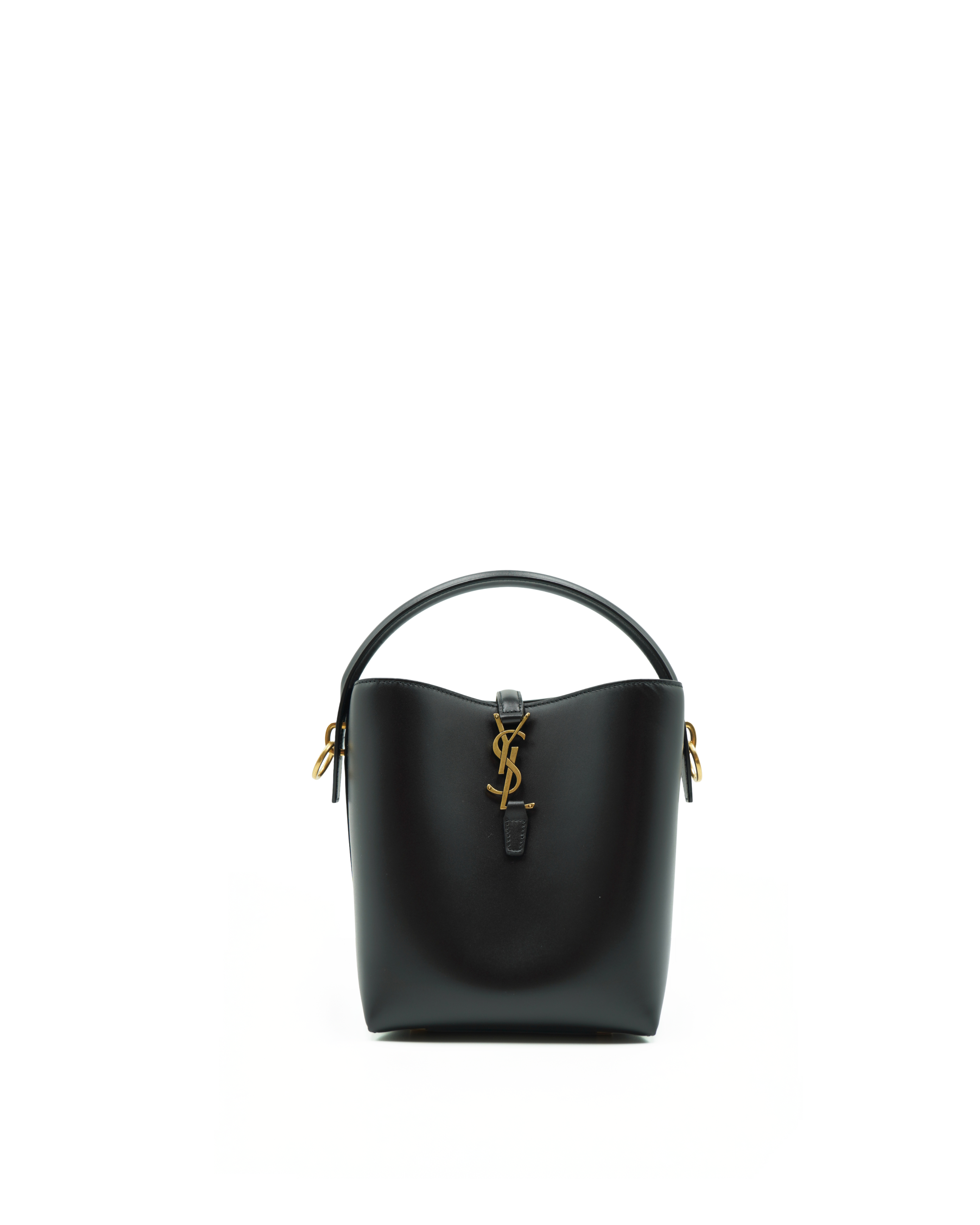 Saint Laurent Borsa Secchiello Le 37 Small Cassandre Pelle Nero Tracolla