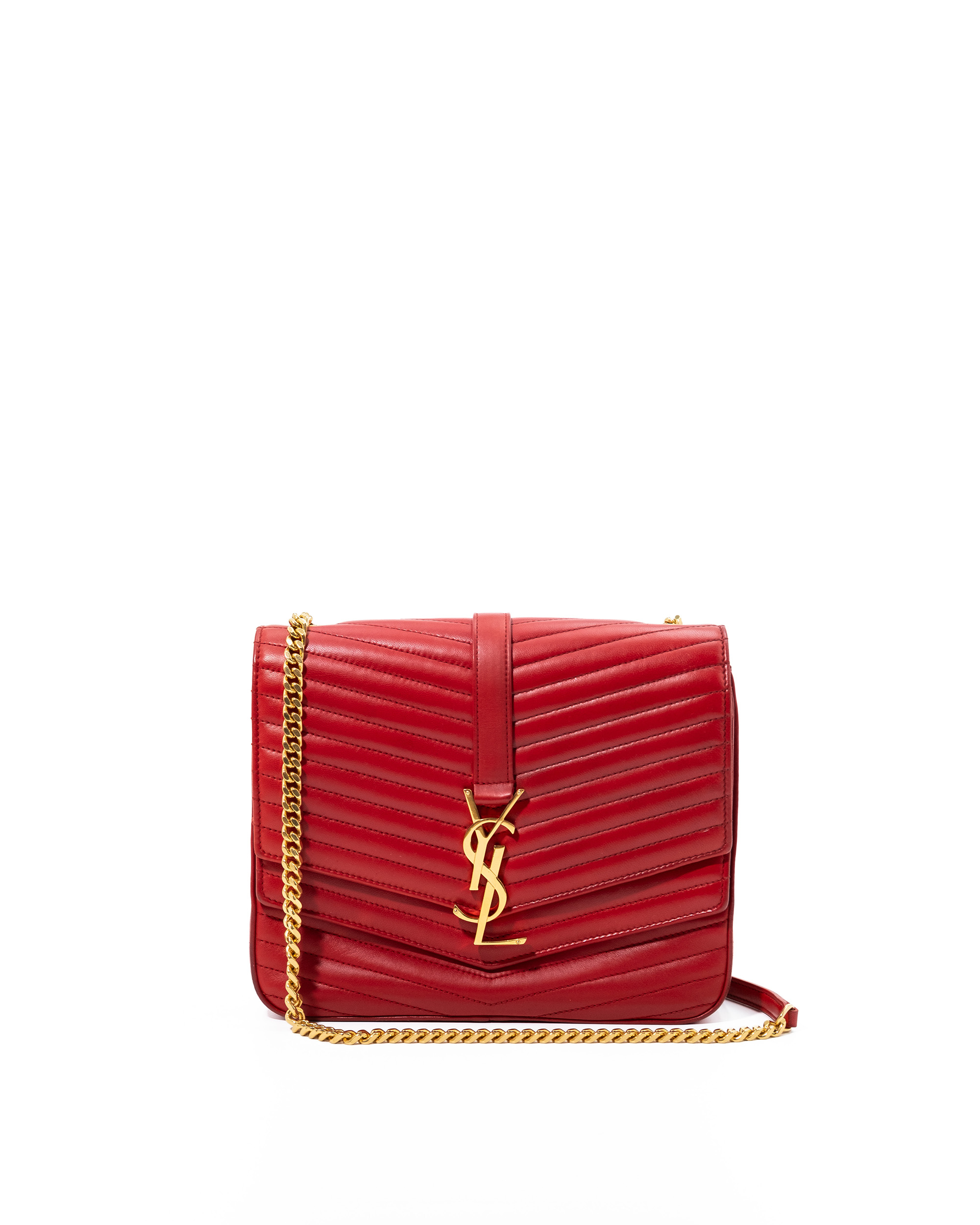 Saint Laurent Borsa Sulpice Pelle Agnello Rossa — Pre-owned Autentica