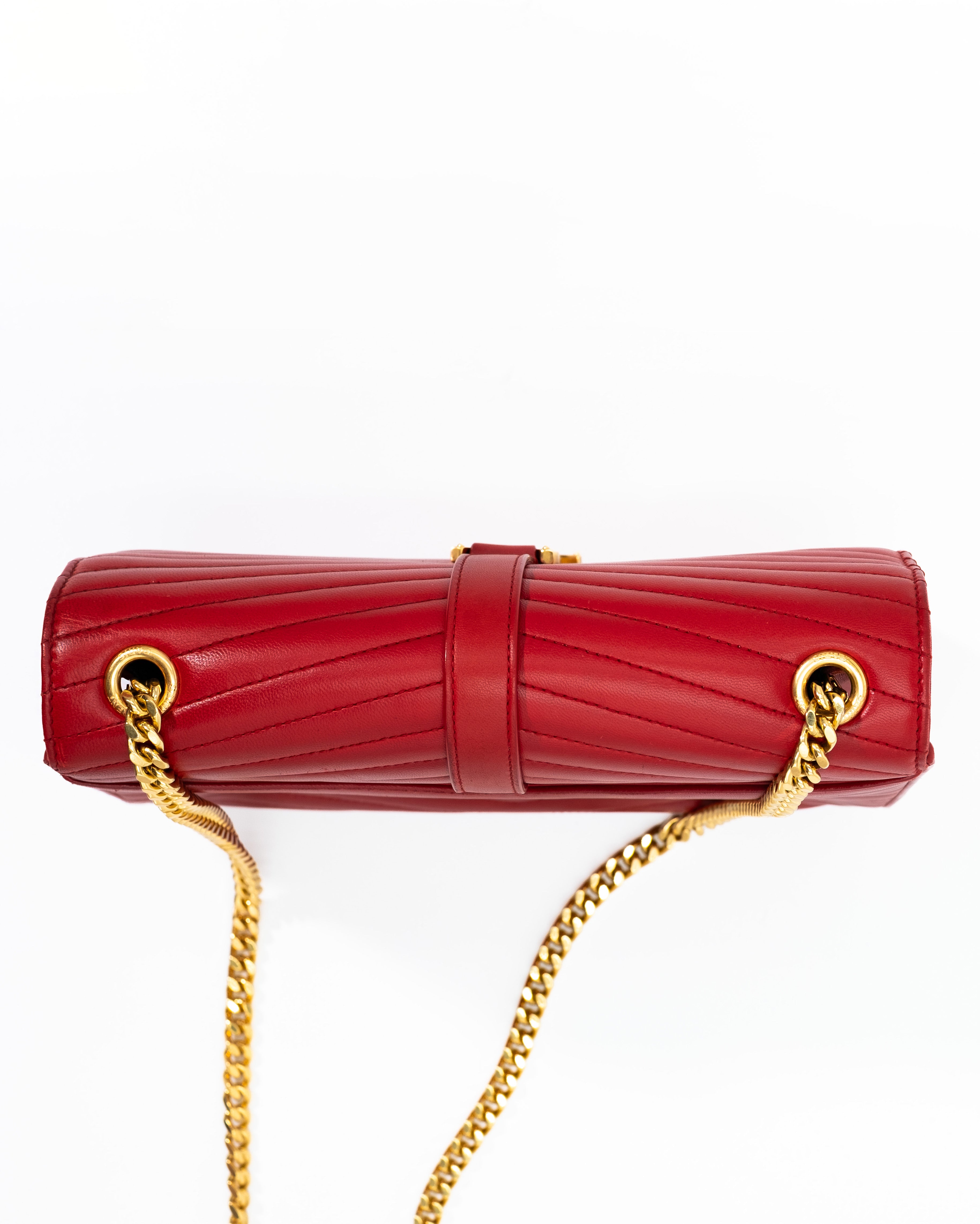 Saint Laurent Borsa Sulpice Pelle Agnello Rossa second hand luxury - Aurea Luxury Lab