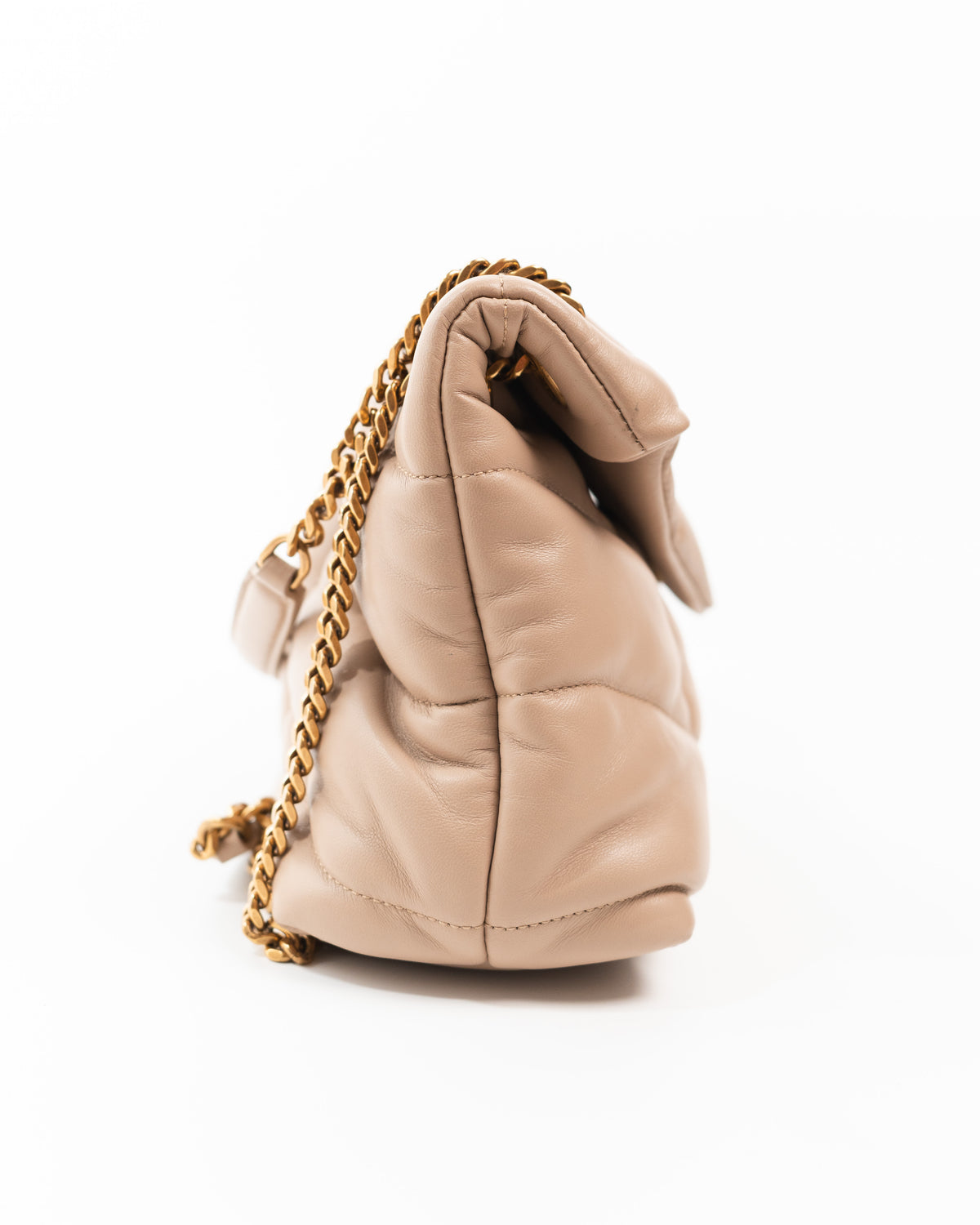 Saint Laurent Borsa Puffer Small Pelle di Agnello Beige second hand luxury - Aurea Luxury Lab