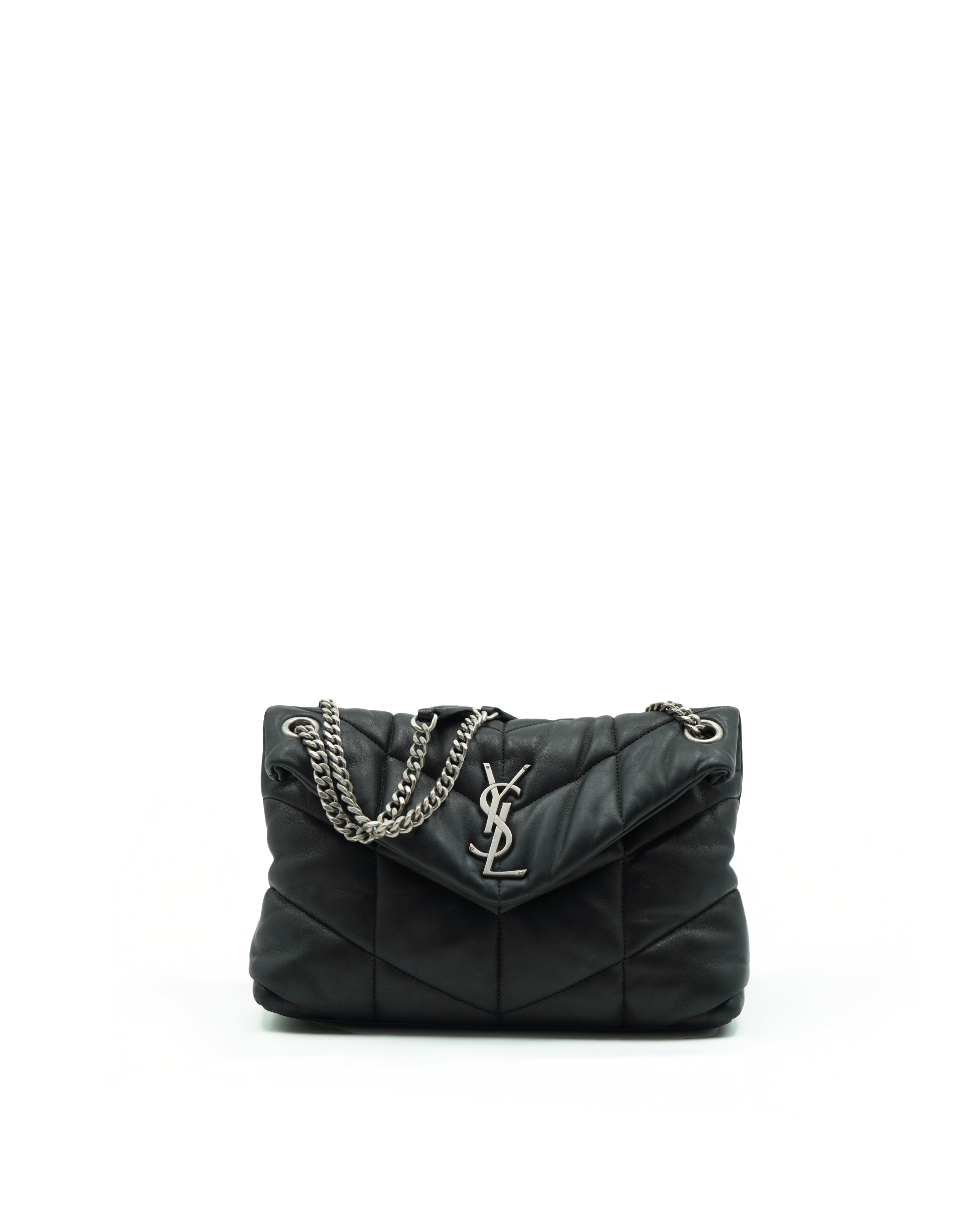 Saint Laurent Borsa Lou Lou Puffer Small Nera