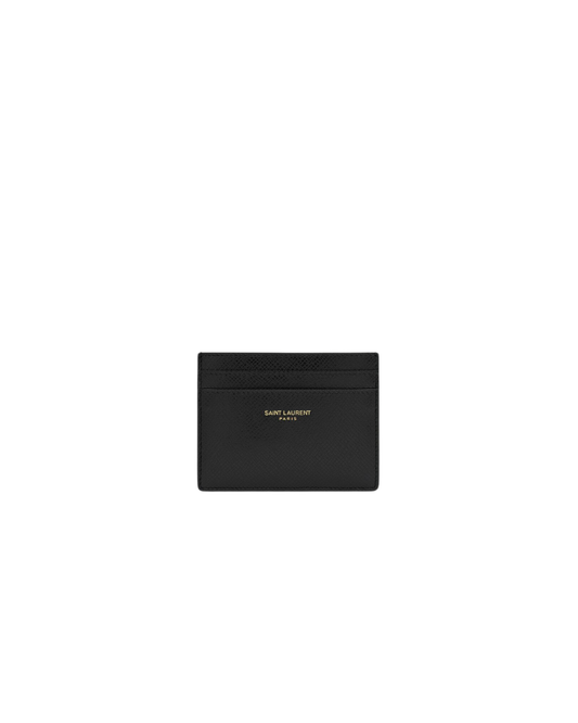 Sain Laurent Porta Carte Pelle logo oro - Aurea Luxury Lab