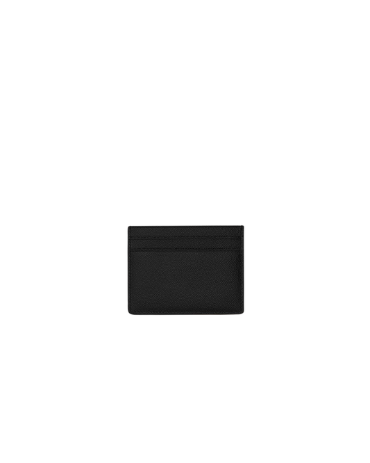 Sain Laurent Porta Carte Pelle logo argento - Aurea Luxury Lab