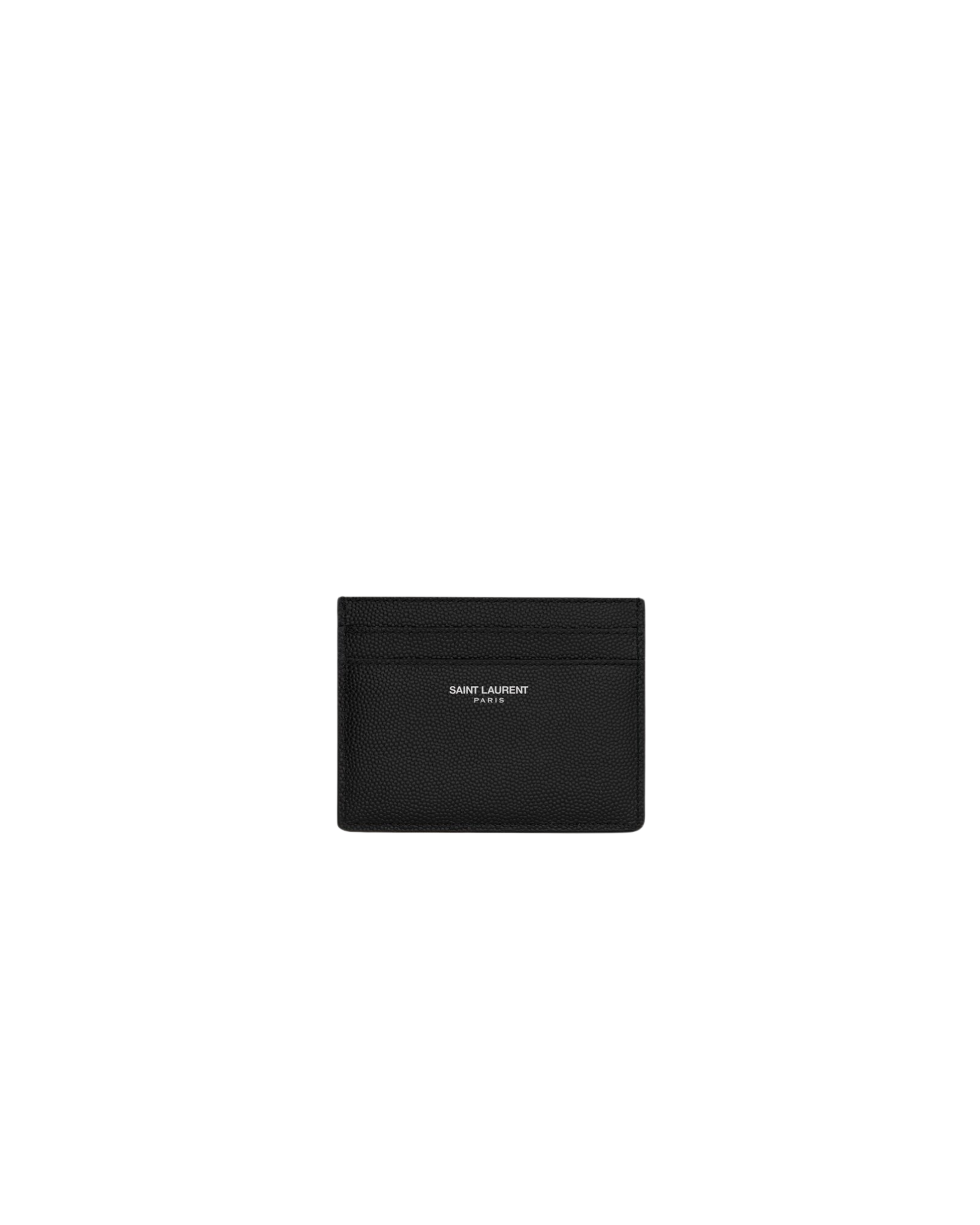 Sain Laurent Porta Carte Pelle logo argento - Aurea Luxury Lab