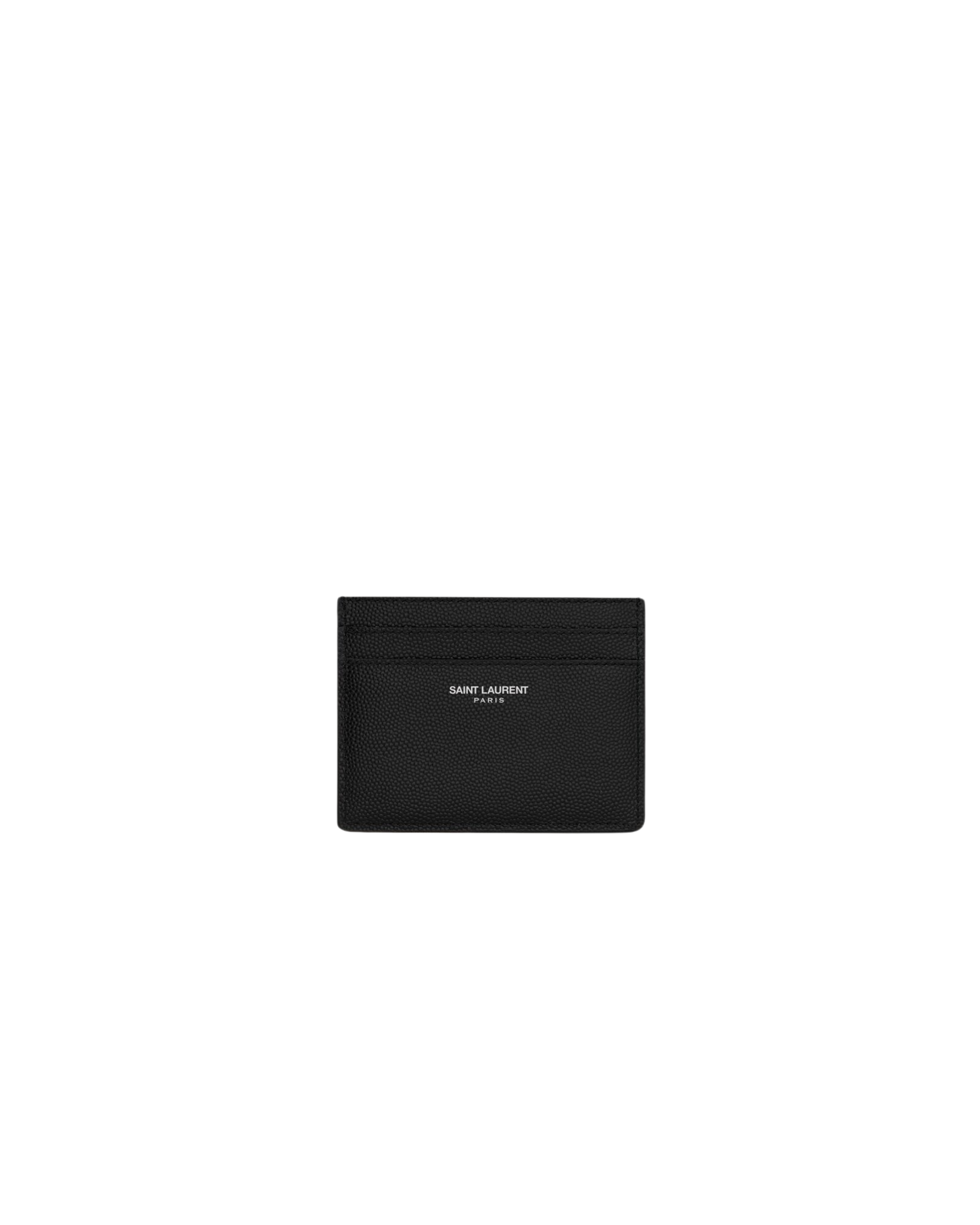 Sain Laurent Porta Carte Pelle logo argento - Aurea Luxury Lab