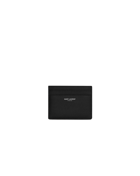 Sain Laurent Porta Carte Pelle logo argento - Aurea Luxury Lab