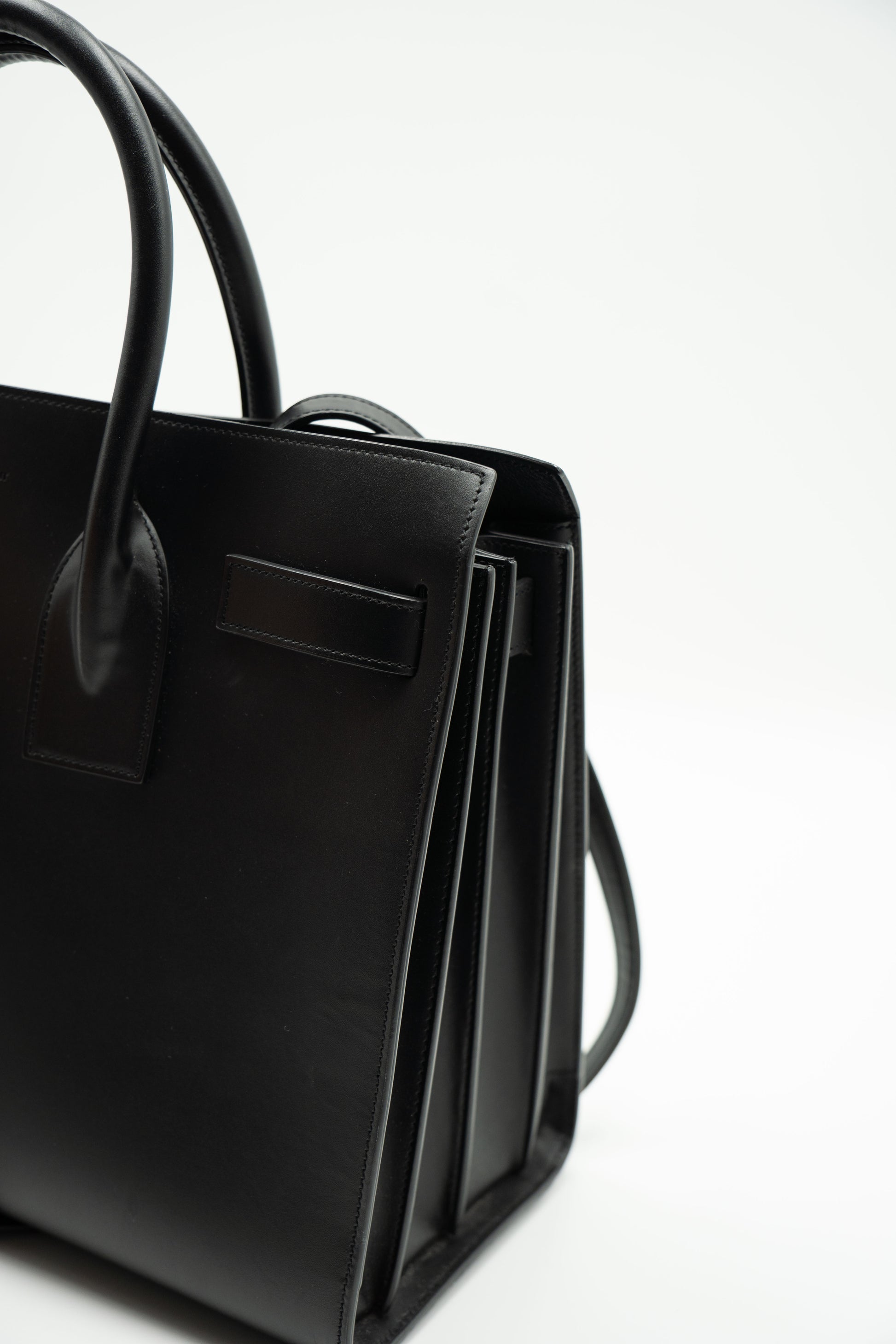 Saint Laurent Borsa Shopping in pelle nera Sac du Jour Medium - Aurea Luxury Lab