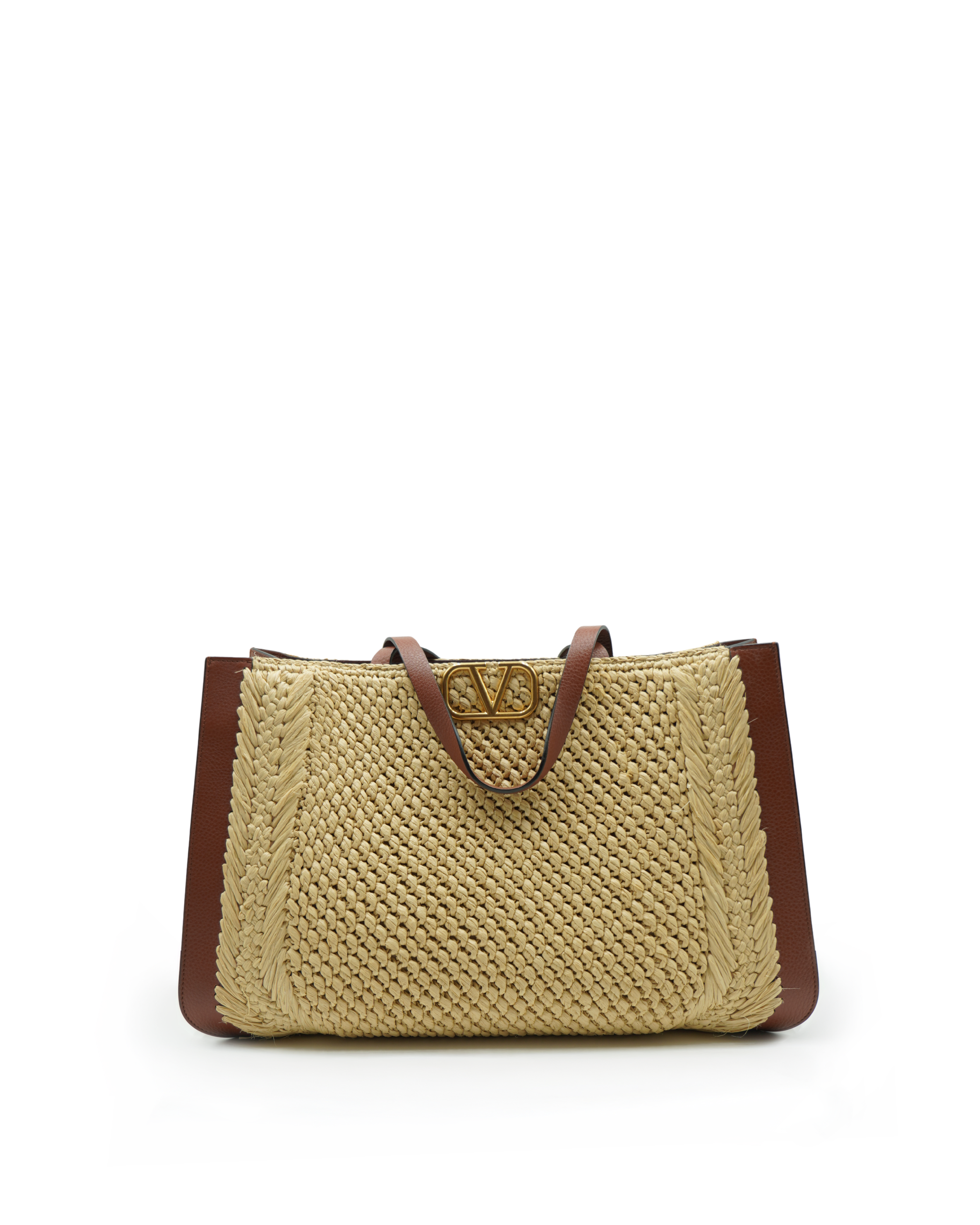 Valentino Borsa Shopping Rafia V Logo - Usato Autentico