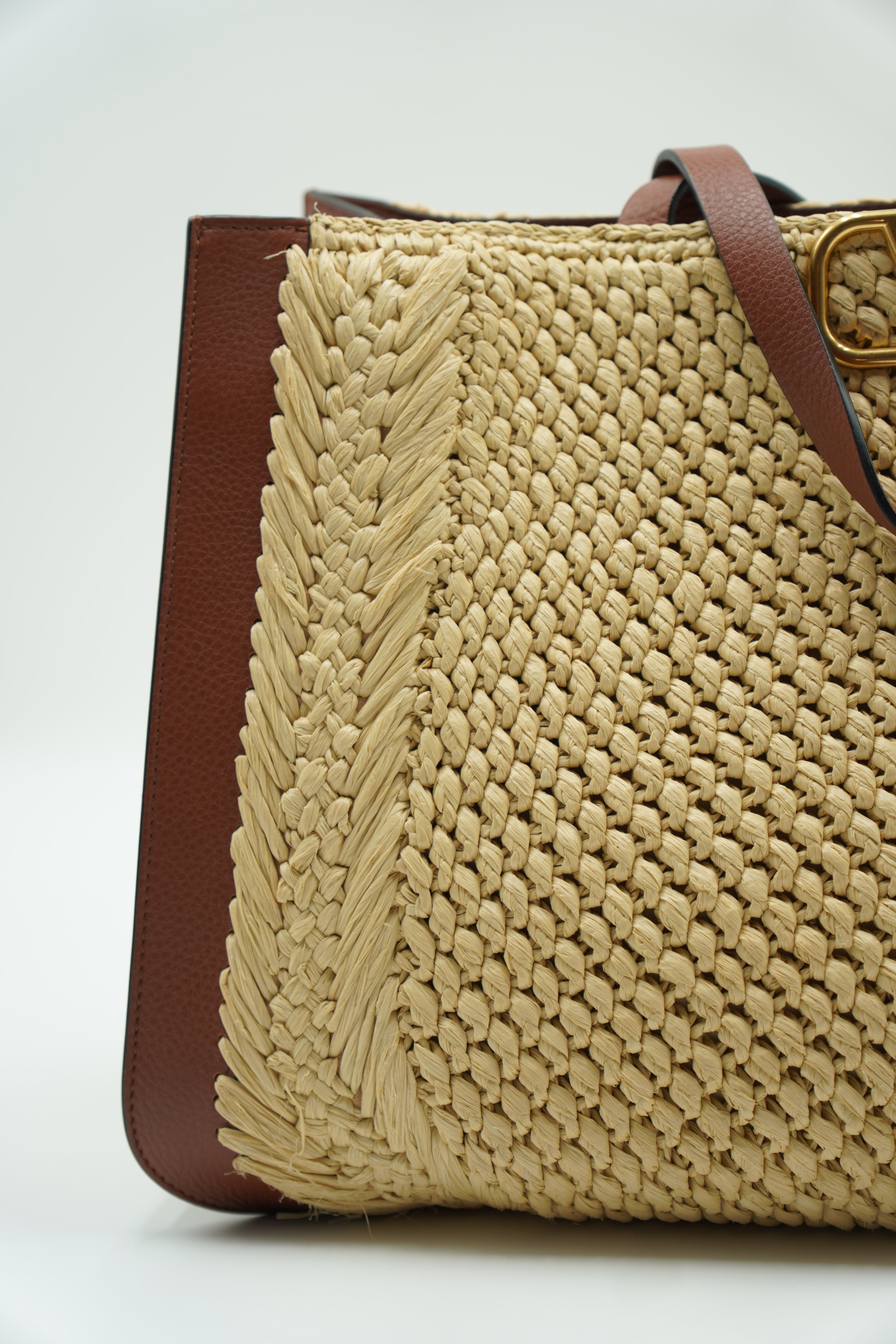 Valentino Borsa Shopping Rafia V Logo - Aurea Luxury Lab