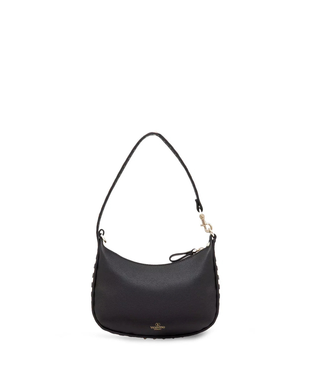 Valentino Garavani Borsa Hobo Mini Rockstud Pelle Nera — Pre-owned Autentica