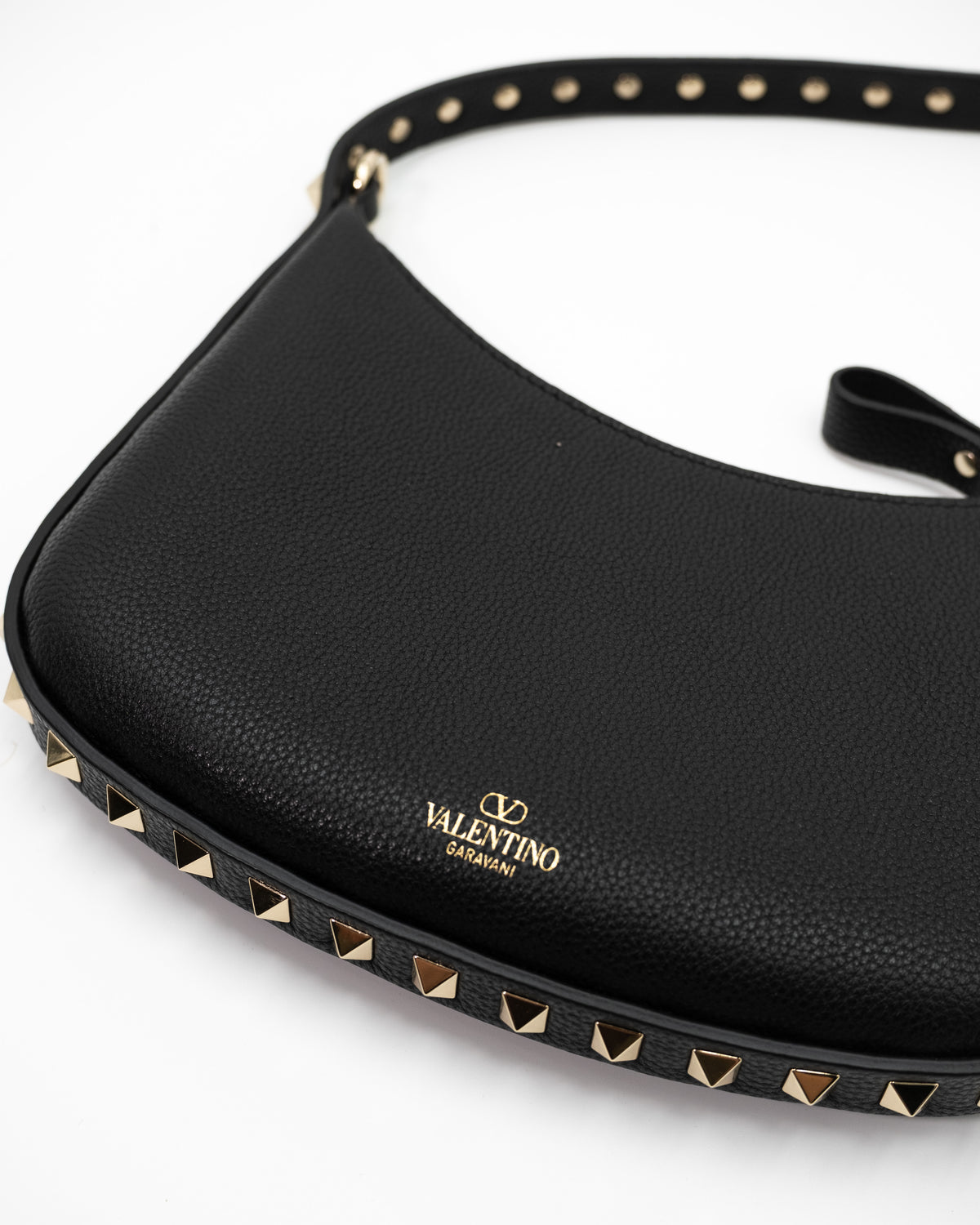 Valentino Garavani Borsa Hobo Mini Rockstud Pelle Nera pre-owned autentica - Aurea Luxury Lab