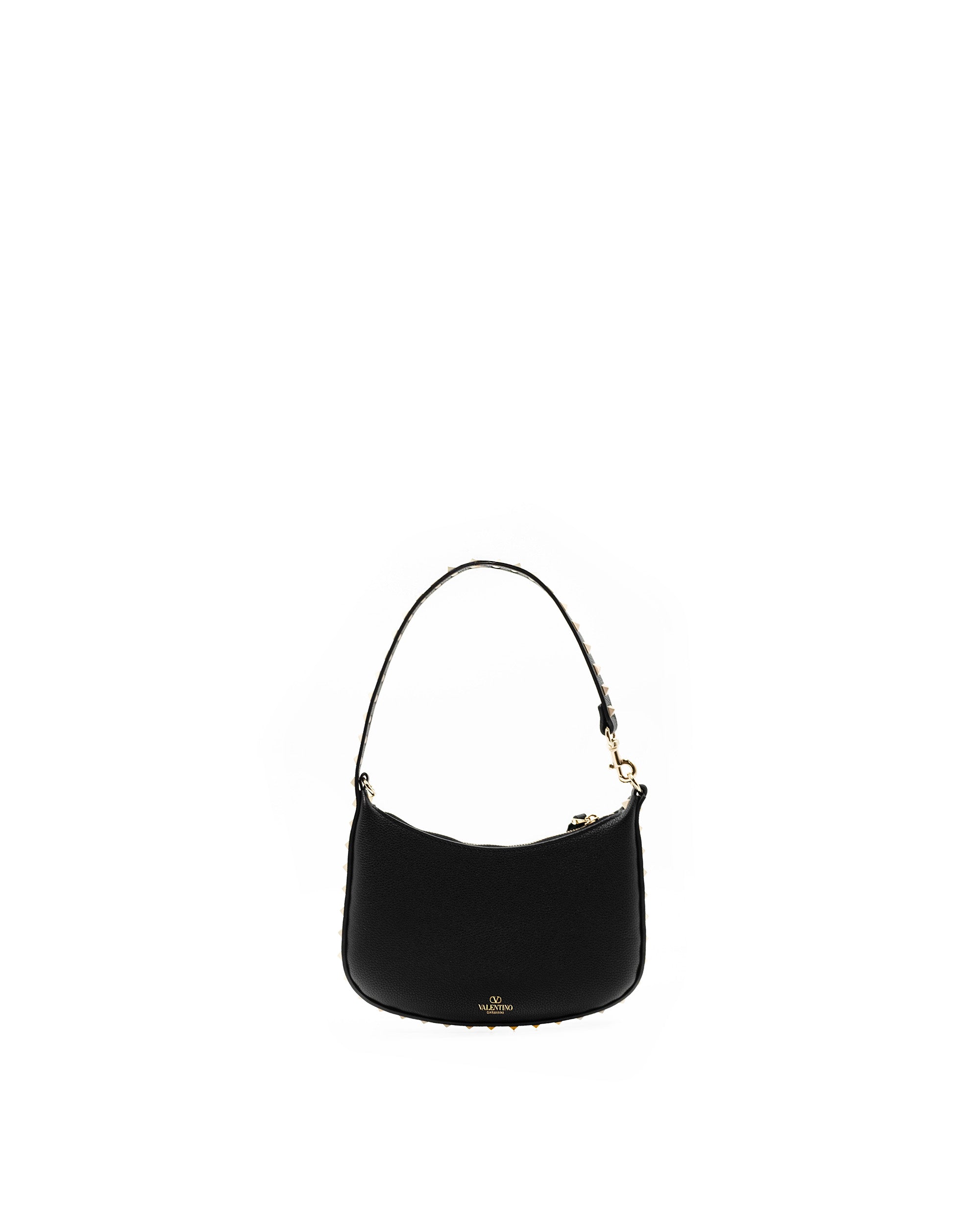 Valentino Garavani Borsa Hobo Mini Rockstud Pelle Nera — Pre-owned Autentica