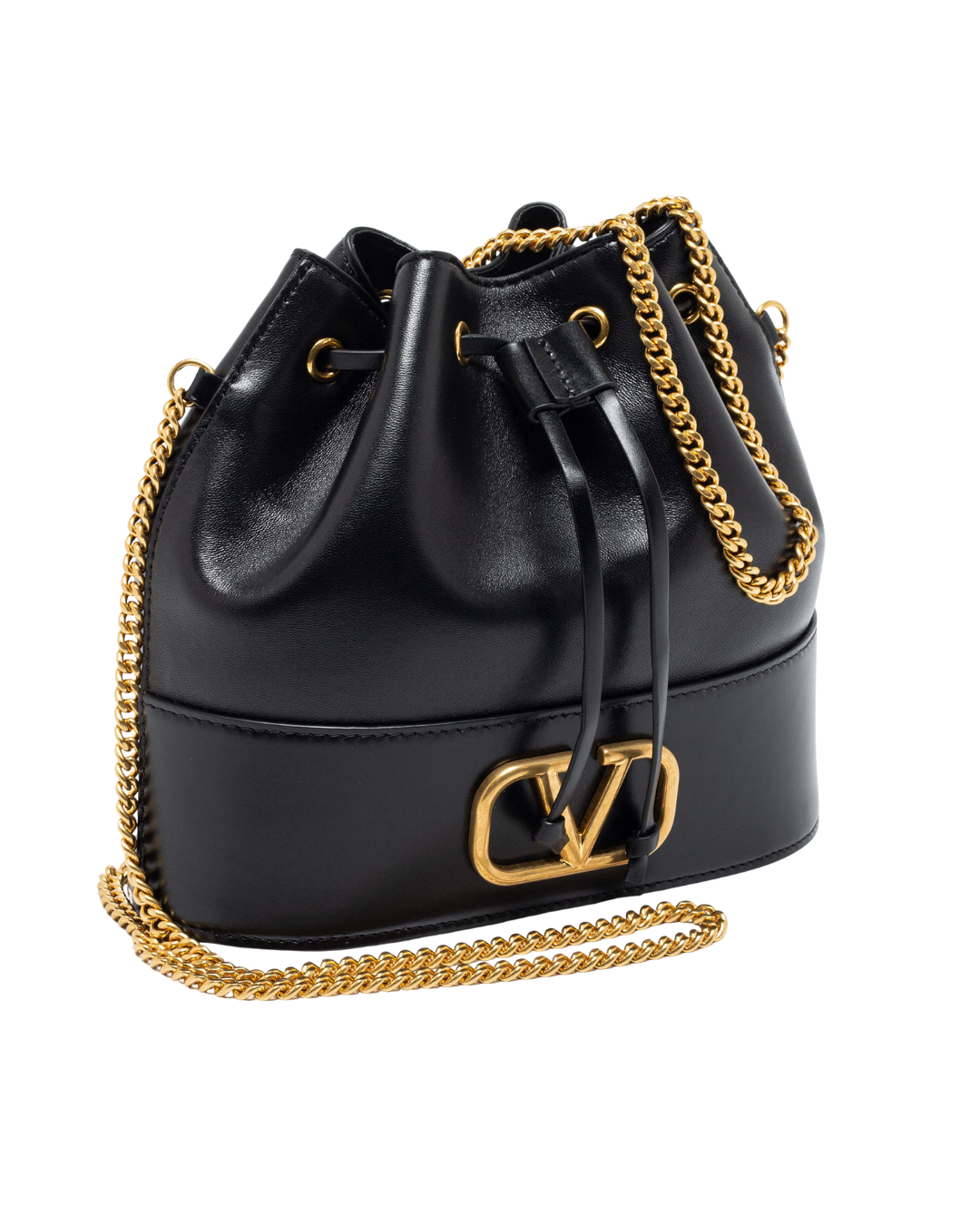Valentino Garavani Borsa Secchiello VLogo Nappa Nera — Pre-owned Autentica