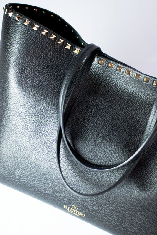 Valentino Rockstad Borsa Shopping Nera - Aurea Luxury Lab